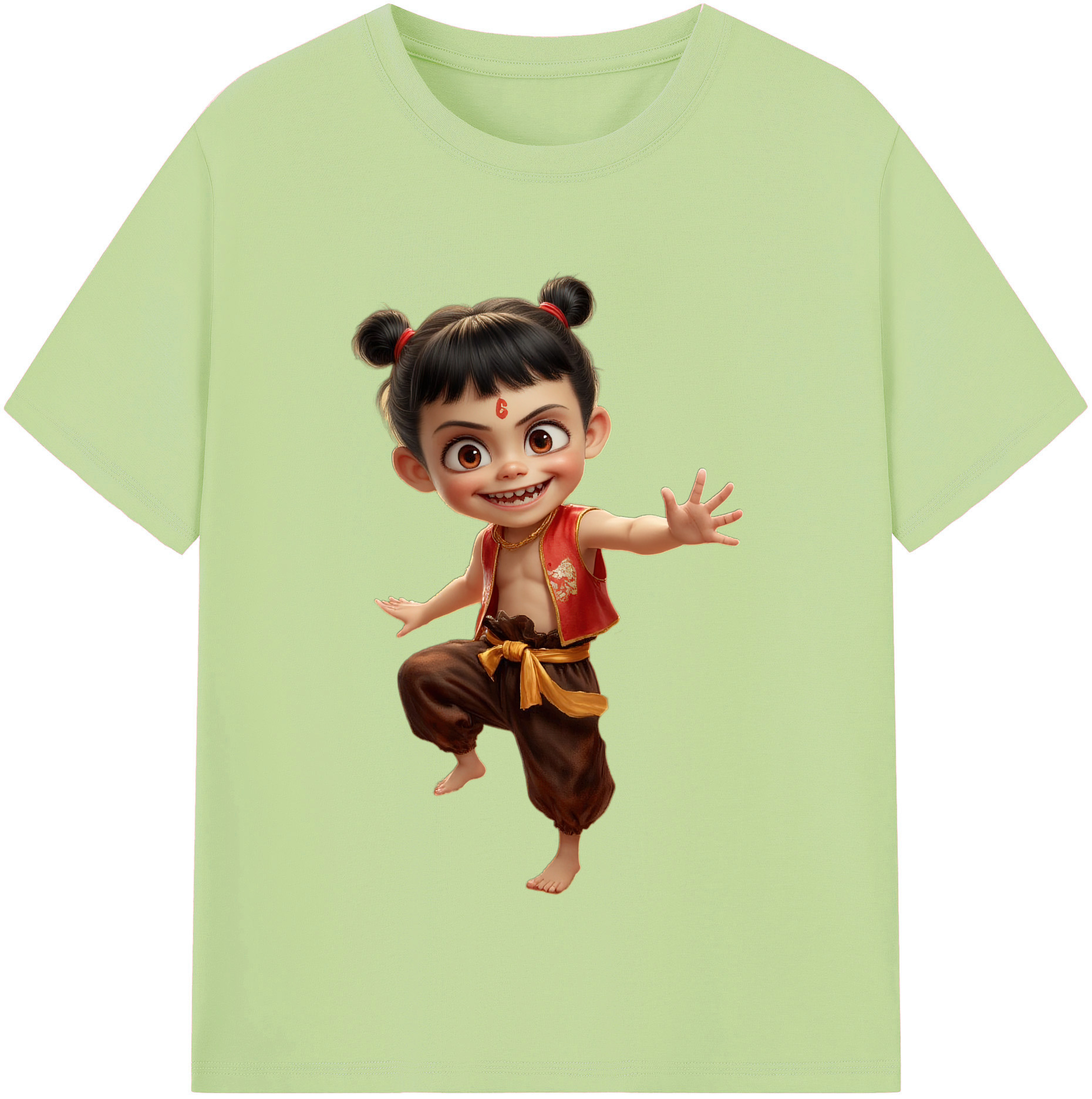 （画像用） Ne Zha 2 ナタ 魔童の大暴れ 綿100％半袖Tシャツ（フロントプリント）